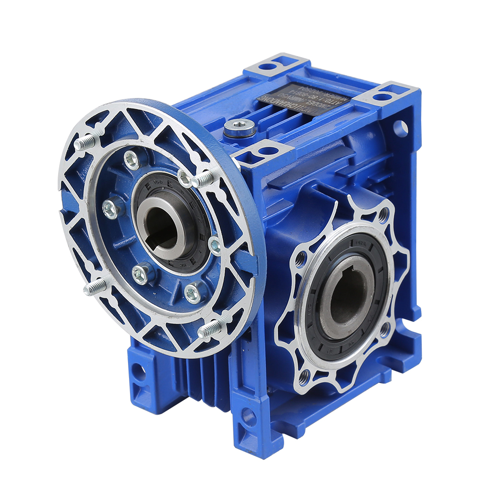 Single Step Universal Worm Gear Speed Reducers for Manufacturing NMRV50 Customized 5-100 Ratio 3.6kg Worm Gearbox Blue or Grey